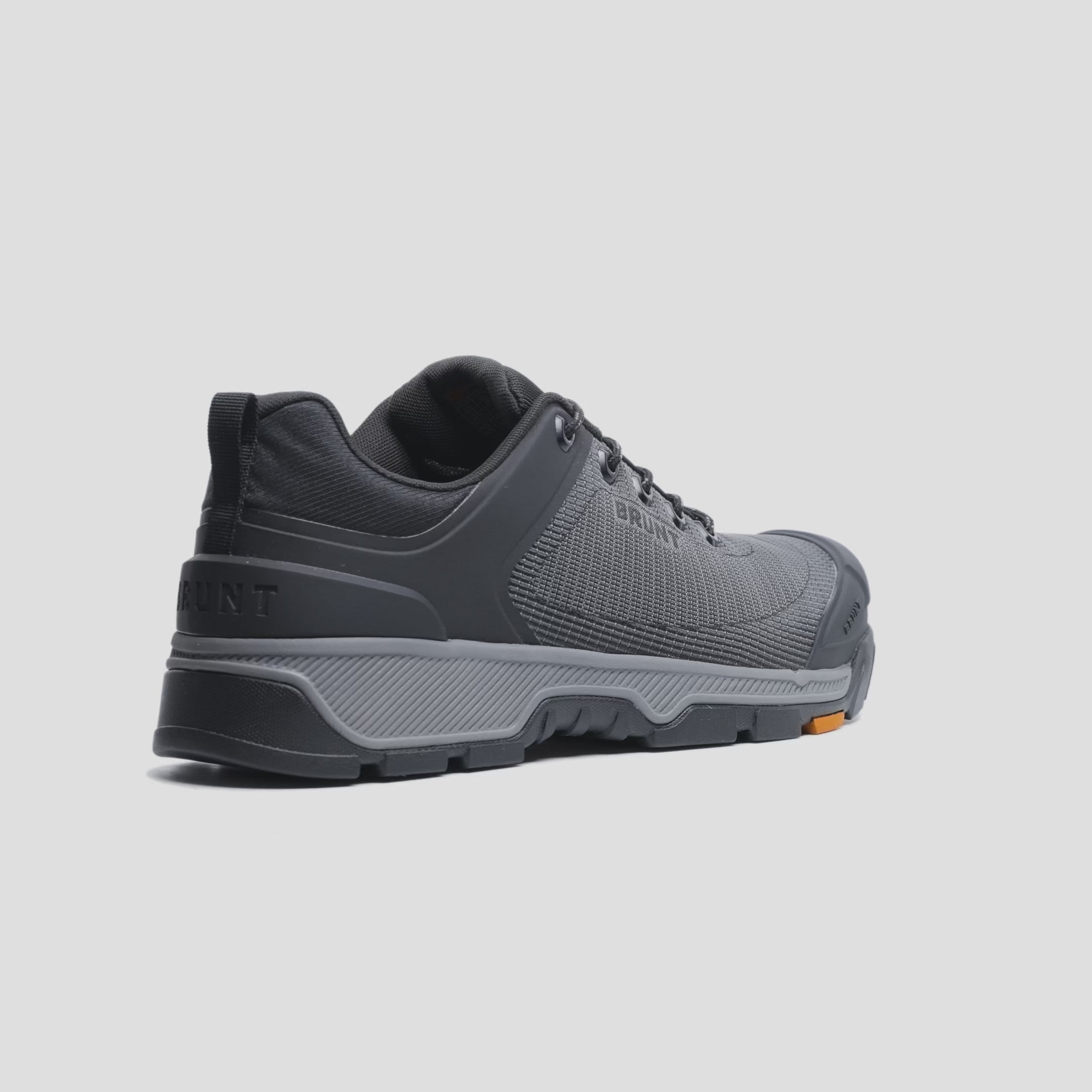 View 2 animated 360 spinning image of the BRUNT 4 inch water-resistant composite toe ryng work shoe in black